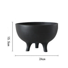 White Ceramic Flower Pot Tripod Fruit Bowl Desktop Storage Container Flower Vase Floral Arrangement Accessories Flowerpot Home Decor