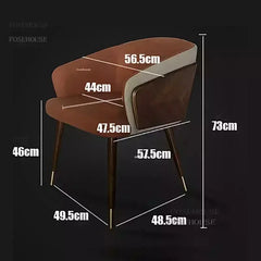 Luxury Modern Dining Chairs Wooden Backrest Armchair Minimalist Lounge Dining Chair Comfortable Dining Room Furniture