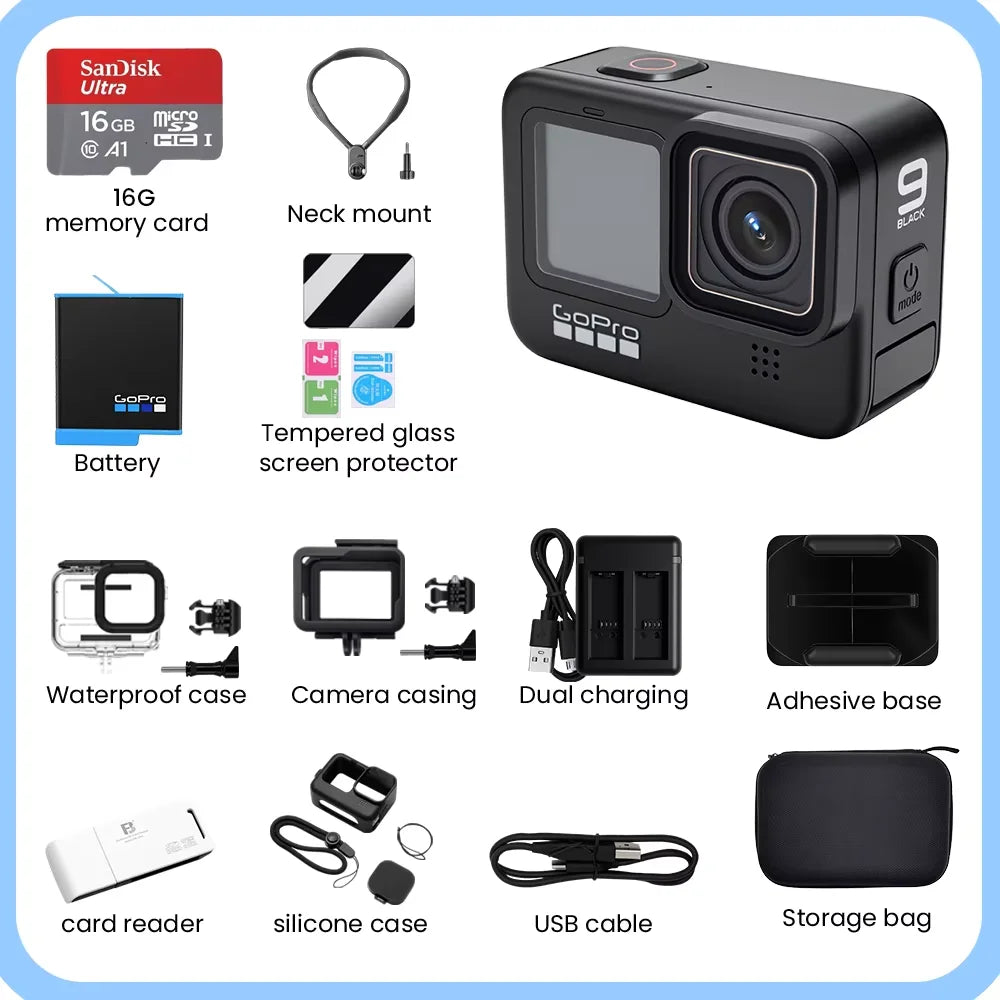 GoPro HERO9 Black Camera 4K 5.2K video 20MP Go Pro 9 Sports camera