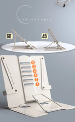 2023 Adjustable Portable Metal Adjustable Reading Book Holder Support Document Shelf Bookstand Tablet Music Score Recipe Stand