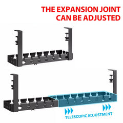 Under desk cable tray dimensions and installation detail