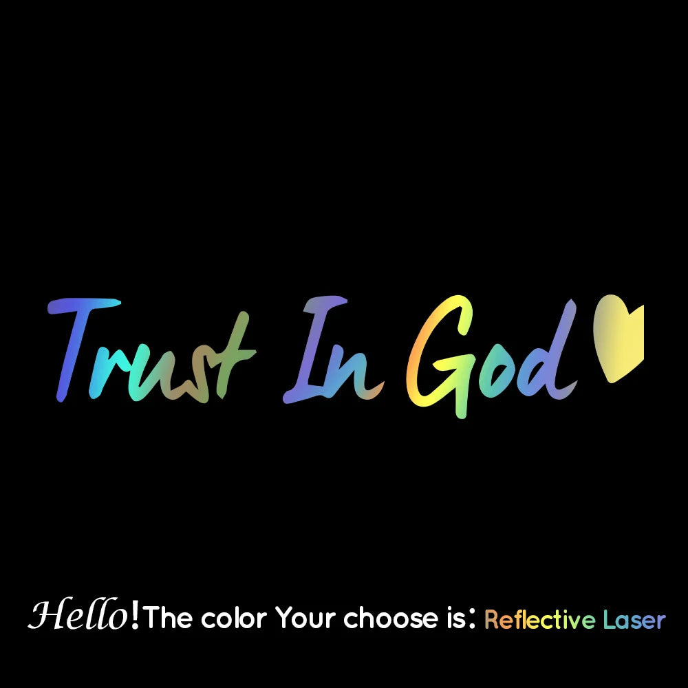 Vinyl Trust In God Carbon Sticker Cars Decal Weatherproof Auto Styling Cartoon Car Stickers Car Accessories