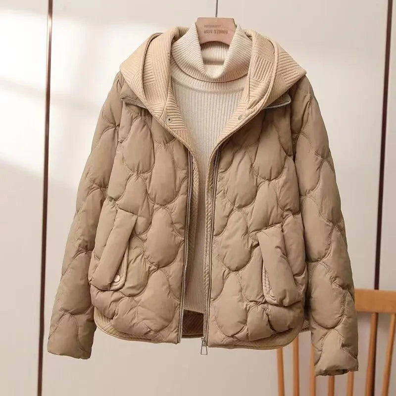 Korean Style Women’s Cropped Puffer Coat – Winter Casual Jacket