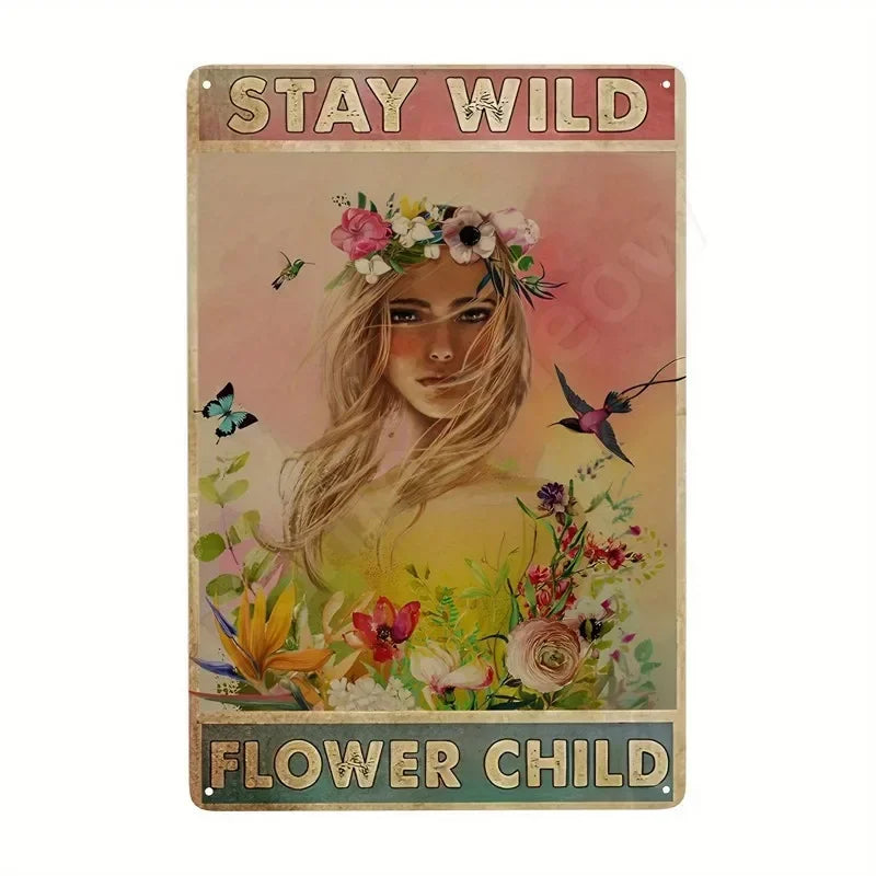 Be Kind to Your Mind Retro Tin Signs Inspirational Quotes Wall Art Sign Muse Vintage Home Room Garden Decor Hippie Girl Poster