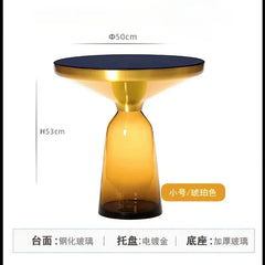 German Design Living Room Bedside Table, Sofa Side Table, Coffee Table, Indoor Round Glass, Nordic Light Luxury Coffee Table Bedroom Furniture
