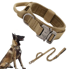 Durable Tactical Dog Collar and Leash Adjustable Military Pet Collar Leash Medium Large Dog German Shepherd Training Accessories Pet Shop