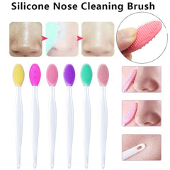1PC/4PCS  Beauty Skin Care Wash Face Silicone Brush Exfoliating Nose Clean Blackhead Removal Brushes Tools With Replacement Head