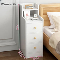 Modern Wooden Mini Nightstand with Drawer Storage