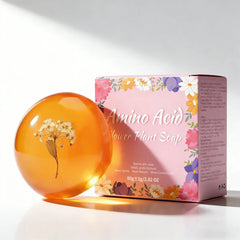 80g Natural Handmade Amino Acid Flower Soap with Coconut Oil Moisturizing Brightening Solid Cleansing and Bath Soap