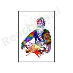 Sikh Art Print of Guru Nanak Spiritual Wall Decor Meditation and Yoga Poster Perfect Gift for Mindfulness and Inner Peace
