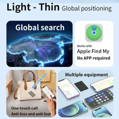 Card-Type Wallet Pet Location Finder Tracker Rechargeable Smart Anti-Loss Bluetooth Locator for Luggage Work With Apple Findmy