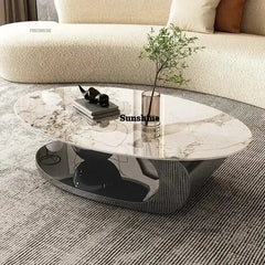 Modern Slate Desktop Metal Coffee Tables Minimalist Designer Home Living Room Furniture Italian Oval Table Living Room Furniture
