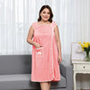 1 Pcs Women's Plus Size Wearable Bath Towel-Cute Bow Soft Shower Skirt for Women-Adjustable Bath Robe with Pocket for Home an - Pink