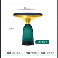 German Design Living Room Bedside Table, Sofa Side Table, Coffee Table, Indoor Round Glass, Nordic Light Luxury Coffee Table Bedroom Furniture