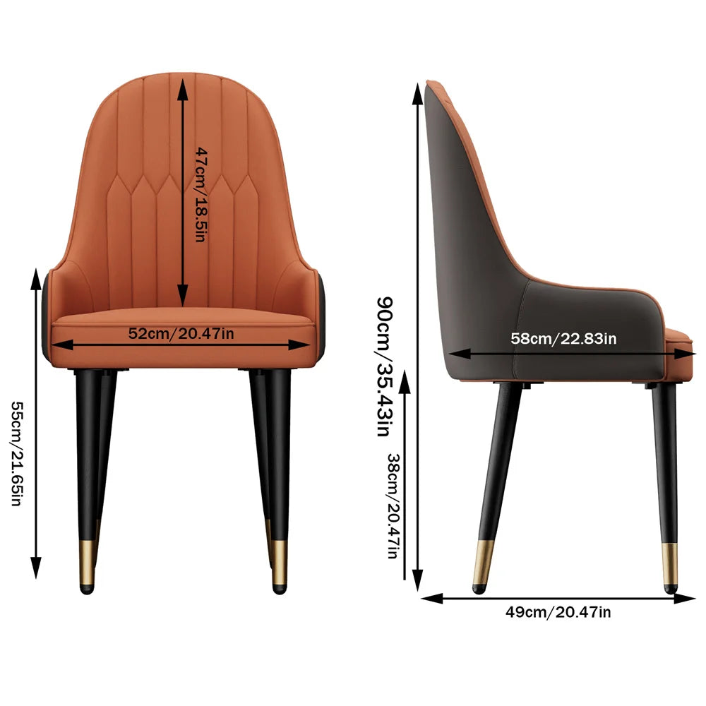 LUVODI PU Leather Dining Chairs with Arms Modern Kitchen Dining Chairs with Metal Legs for Hotels,Restaurants,Apartments Kitchen & Dining Furniture