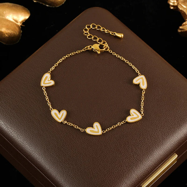 GANEMLY 316L Stainless Steel Heart Zircon Jewelry Set – Waterproof Luxury