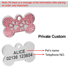 Personalized Dog Cat ID Tag Bling Rhinestone Puppy Kitten Name Tags Anti-lost Pet Collar Accessories Free Engraved Pet Products