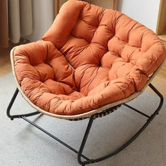 X&D Human Bird Nest Rattan Weaving Rocking Chair Leisure Sofa Home Balcony Single Lazy Corner Sofa Rocking Chair Rattan Chair Can Sleep Living Room Furniture