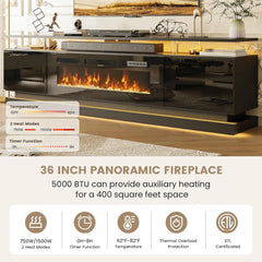 70" Modern Fireplace TV Stand – Living Room Furniture