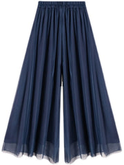 Women’s High-Waist Chiffon Wide-Leg Pants – Spring/Summer Plus Size