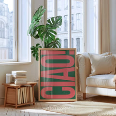 Modern Giao Letters Poster Wall Art Canvas Painting Italian Quote Minimalist Typography Print for Home Living Room Bedroom Decor