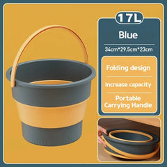 5/10/17L Portable Folding Bucket Multifunctional Thickened Silicone Bucket for Car Washing and Fishing Camping Folding Bucket