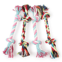 Random Color Pet Dog Toy Bite Rope Double Knot Cotton Rope Funny Cat Toy Bite Resistant and Sharp Teeth Pet Supplies Puppy Toys Pet Shop