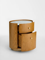 Modern Wooden Nightstand with 2 Drawers for Bedroom