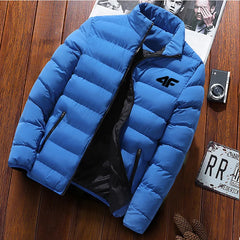 Men's  New Winter Long Sleeve Cotton Coat Zipper Jacket Men's Cotton Coat