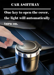 Universal Car Ashtray with LED Light Smokeless Aluminum Cup