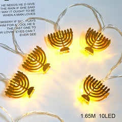 1.65M 10LEDs Judaism Mogen David Star Lights String Hanukkah Shavuot Jewish the Feast of the Dedication Menorah Party Supplies