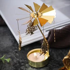 1pc Metal Hot Rotating Candle Holder Christmas Rotating Candle Holder Dinner Party Wedding Party Candle Holder Home Decor