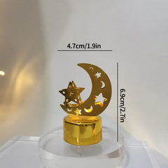 Creative Eid Mubarak Candle Lamp Islamic Ramadan Crescent Moon and Star Night Light Muslim Party Decor Eid Party Supplies