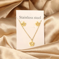 2PCS Stainless Steel Love Heart Pendant Necklaces – No Fade Jewelry Shipping Gold Color
