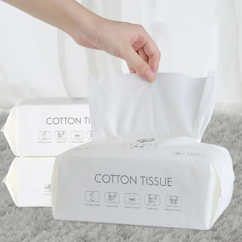 Disposable Soft Cotton Face Towels – 50/100PCS Pack