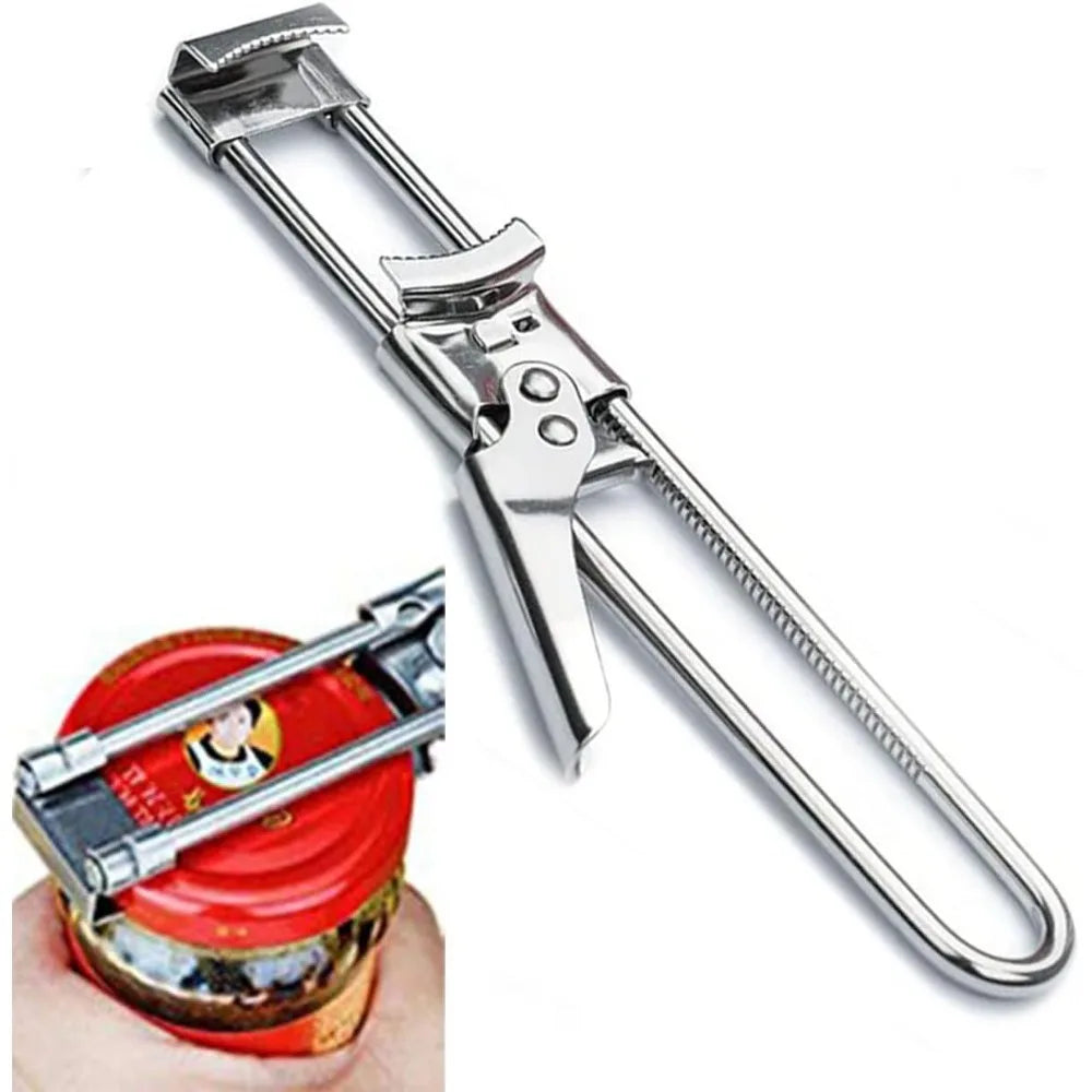 Best Can Opener and Bottle Opener Adjustable Multi-Function Stainless Steel Can Opener Jar Lid Clip Manual Kitchen Accessories