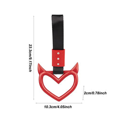 Rear Bumper Warning Ring Ring Devil Heart-Shaped Car Hand Strap Creative Unique Easy To Install Rear Bumper Warning Ring For Car