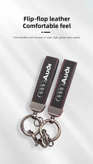 Suede Car Logo Keychain for Audi A1–A8 Q1–Q8 TT