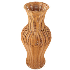 Imitation Rattan Floor Vase Tall Decorative Woven Plastic Vase for Home Flowers Wedding Photo Prop Simple Natural Style
