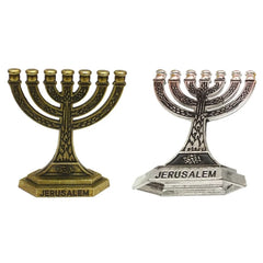 12 Tribes of Israel Menorah Jewish 7 Branch  Holder Jerusalem Temple Candlestick Religious Candelabra for Church 87HA