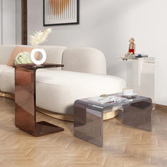 C-type Acrylic Sofa Tables Clear Side Coffee Table Living Room Bay Window Computer Table Bedroom Corner Stand Balcony Storage Living Room Furniture