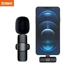Wireless Lavalier Microphone Mini Mic for iPhone Android Live Broadcast Gaming Phone Audio Video Recording Wireless Portable Mic