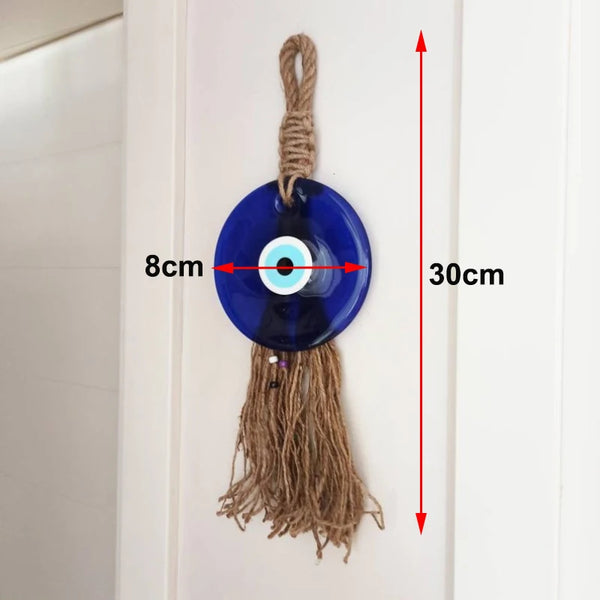 8cm Big Evil Eye Hanging Blue Glass Star of Devid Pendant Solomon Seal Amulet Room Decorate Door Home Ornament Accessory Gift