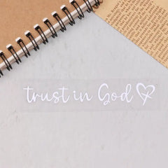 Trust In God Heart Car Rear View Mirror Sticker Decal Faith Bible Verse Christian Church Auto Vehicle Bumper Decor