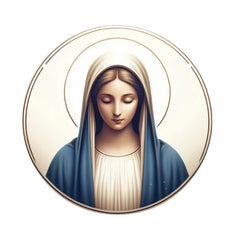 Virgin Mary Suncatcher - Round Acrylic Wall Art, Stained Style Hanging Decor, Ideal for Living Room, Bedroom,Perfect Family Gift