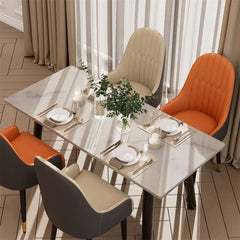 LUVODI PU Leather Dining Chairs with Arms Modern Kitchen Dining Chairs with Metal Legs for Hotels,Restaurants,Apartments Kitchen & Dining Furniture