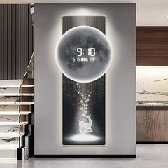 Wall clock, living room entrance decoration painting, electronic clock, digital display creative LED, wall mounted clock Home Decor