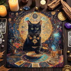 Divination Altar Cloth Civet Cat Tarot Tablecloth For Tarot Card Reading Decorative Voo-Polyester Oracle Card Mat