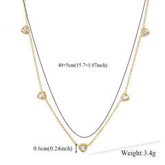 GANEMLY 316L Stainless Steel Heart Zircon Jewelry Set – Waterproof Luxury