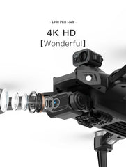 L900 Pro MAX GPS Drone 4K Professional HD Dual Camera 5G Wifi 360° Obstacle Avoidance Brushless Foldable Quadcopter RC Drone Toy